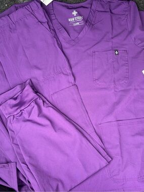 Smart Scrubs V-Neck Scrub Top in Deep Purple